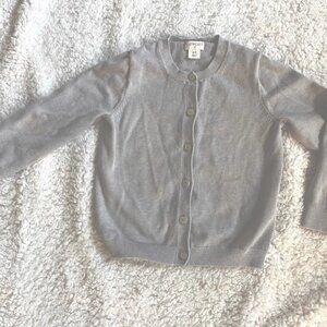 J Crew Crewcuts Girl’s Gray Cardigan Sweater 100% Cotton 4-5 EUC